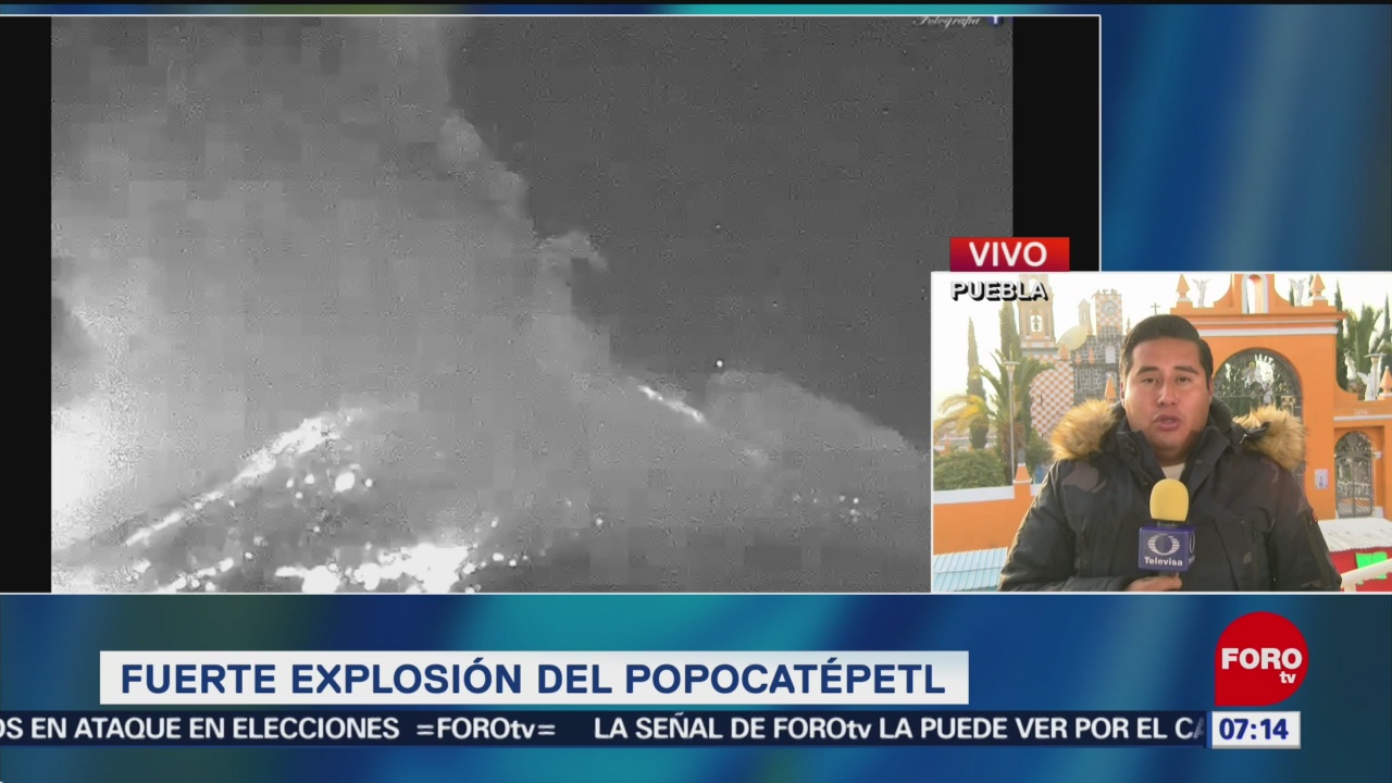 Santiago Xalitzintla amanece en calma tras explosión del Popocatépetl
