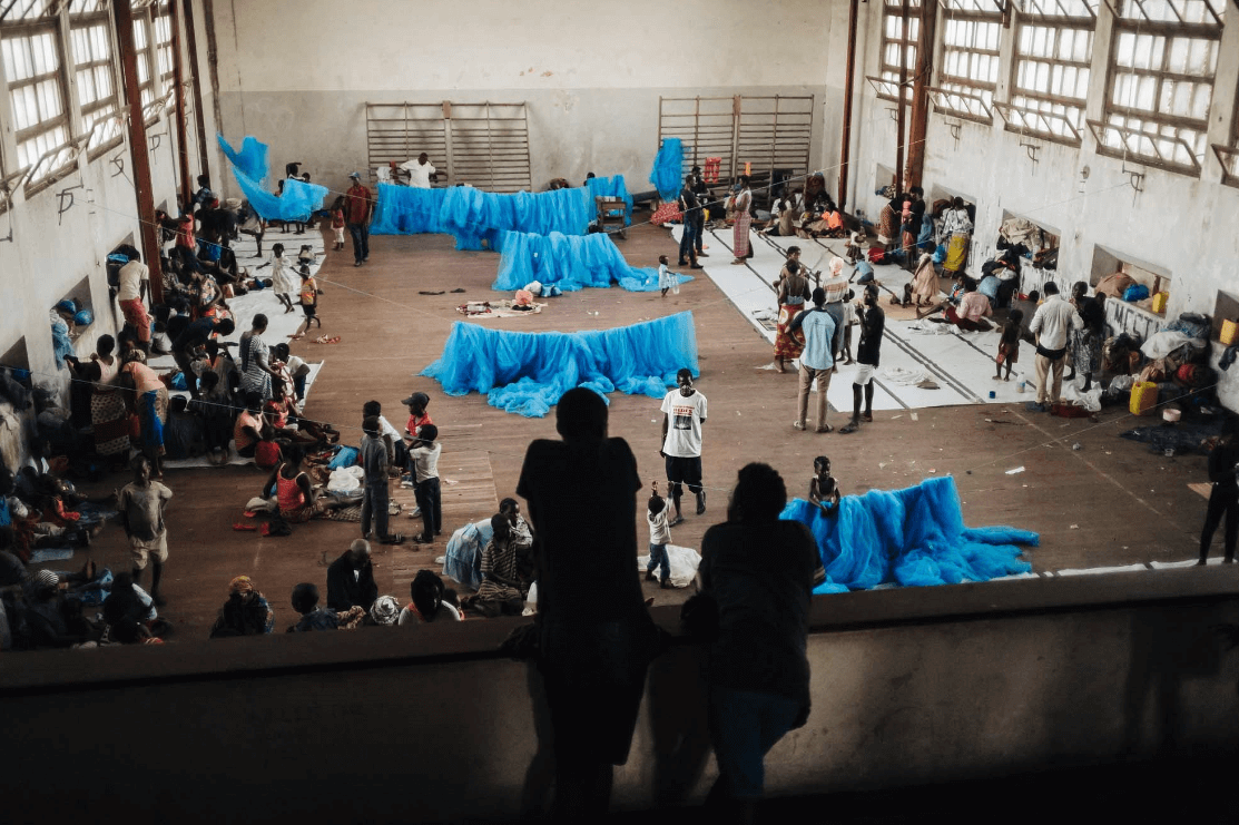 Foto: Refugio en Mozambique para damnificados por ciclón, 27 de marzo de 2019, Mozambique 