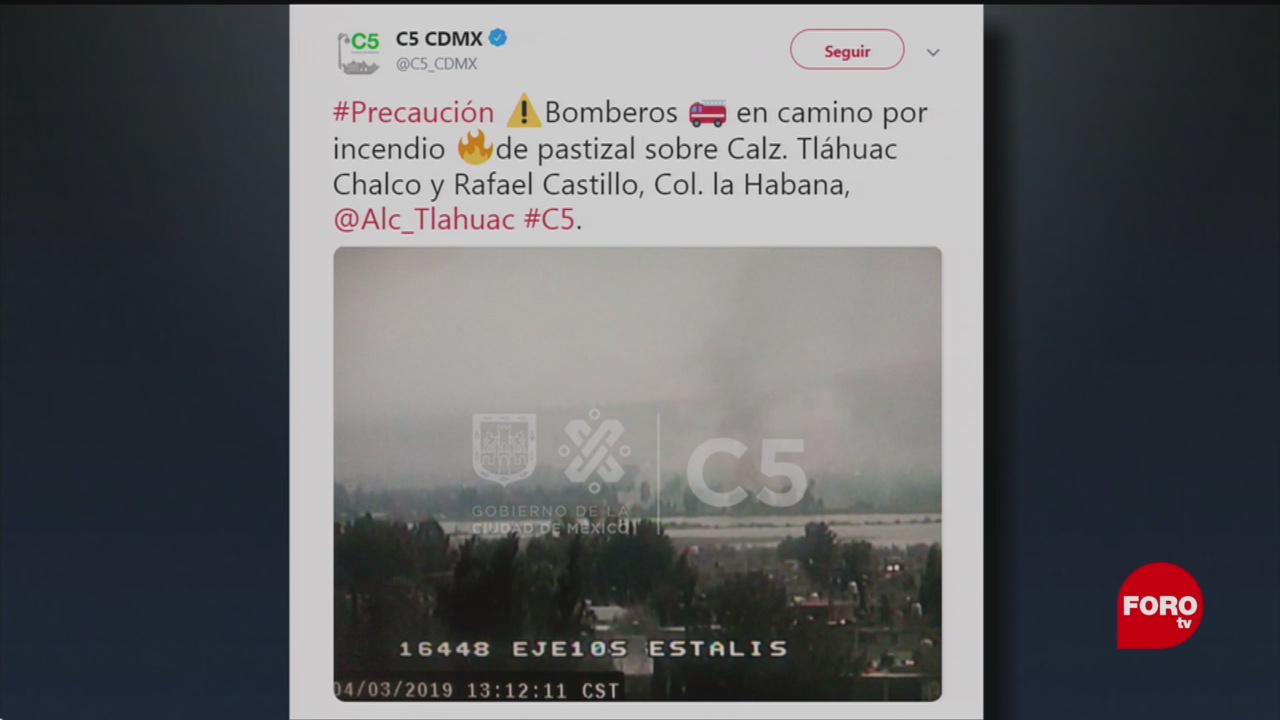 FOTO: Reportan incendios en Tláhuac y Xochimilco