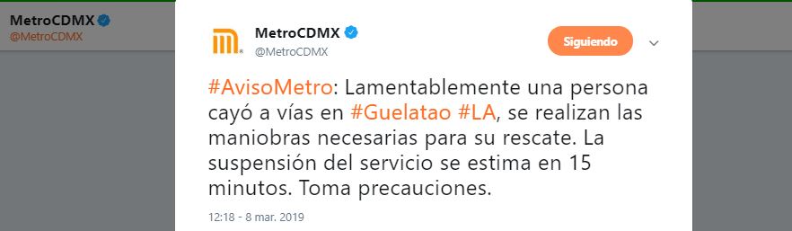 Foto: Rescatan a mujer en vías del Metro Guelatao 8 marzo 2019