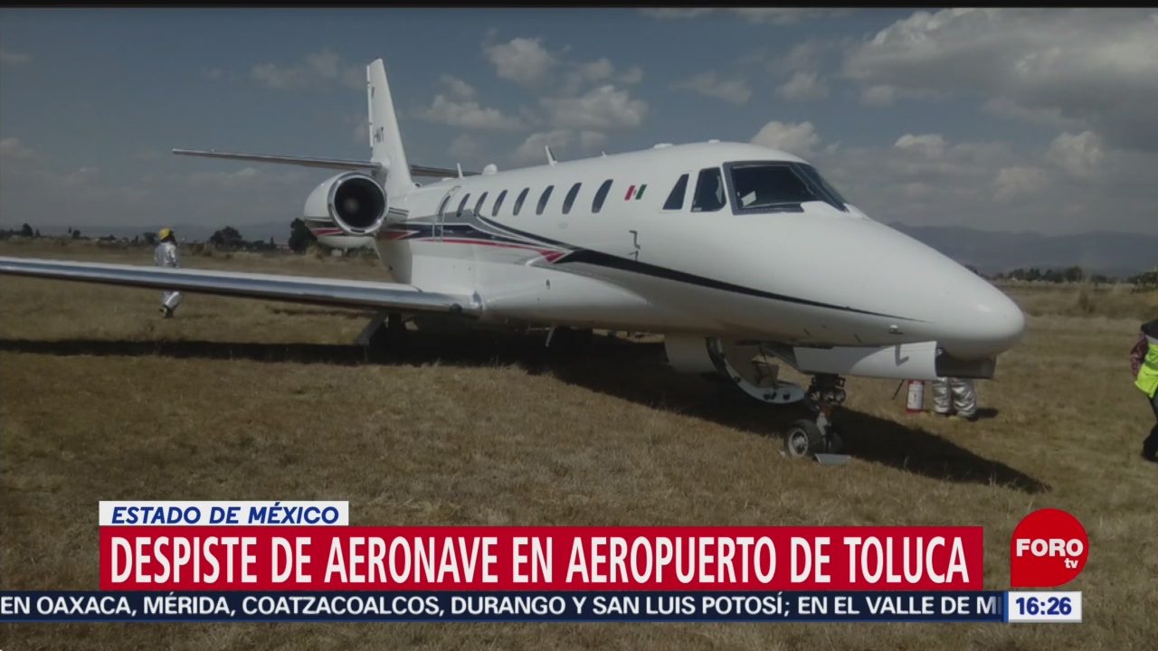 FOTO:Se despista aeronave en Aeropuerto de Toluca, 18 marzo 2019