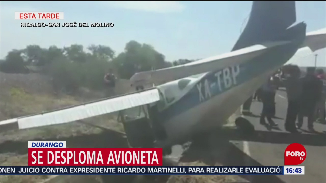 Foto: Se desploma avioneta en Durango