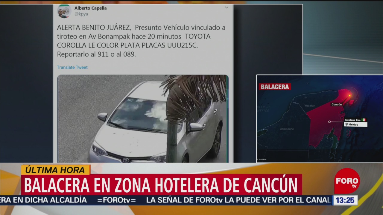 FOTO: Se registra balacera en zona hotelera de Cancún, Quintana Roo, 2 marzo 2019