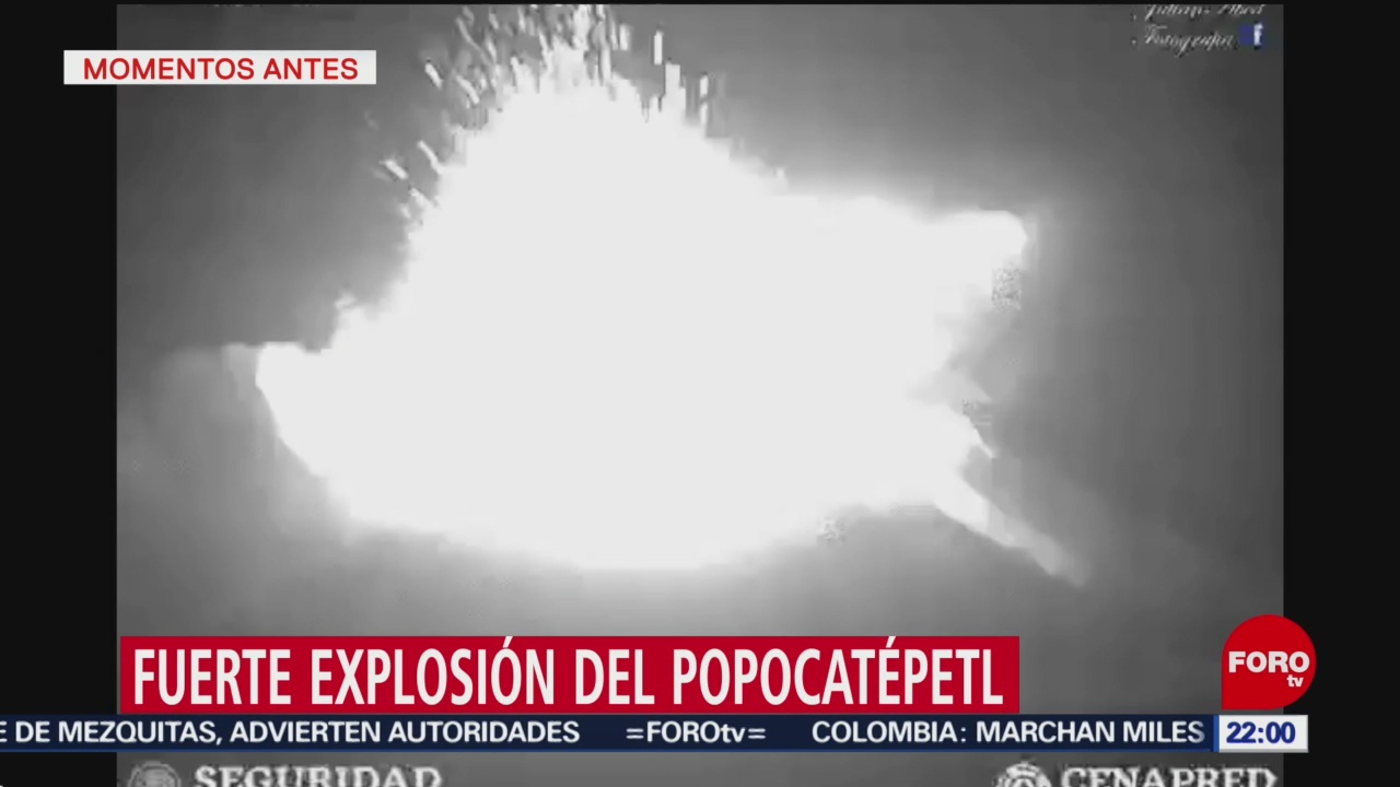 Se registra fuerte explosión del volcán Popocatépetl