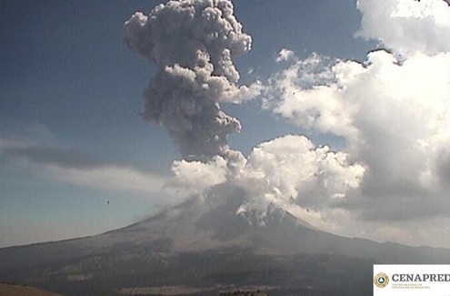 Foto: Volcán Popocatépetl, 14 de febrero 2019. Twitter AlfonsoDurazo