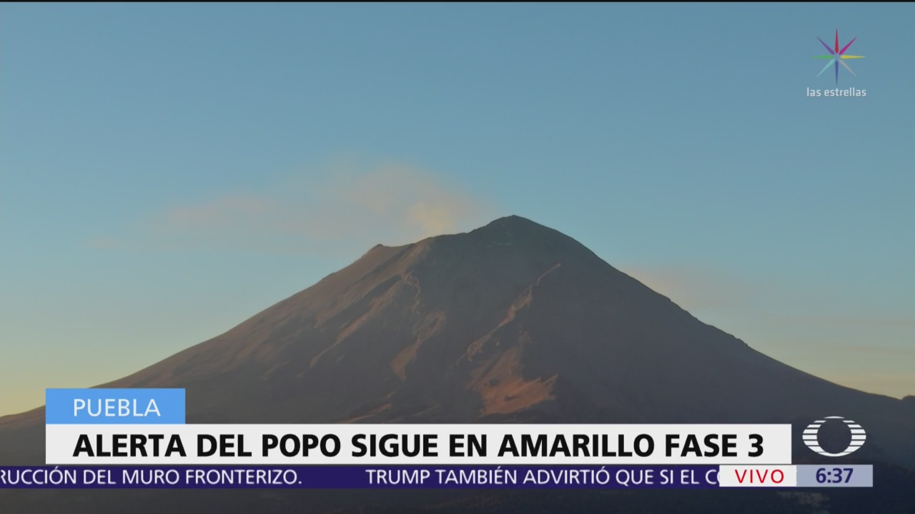 Volcán Popocatépetl amanece en calma este 29 de marzo 2019
