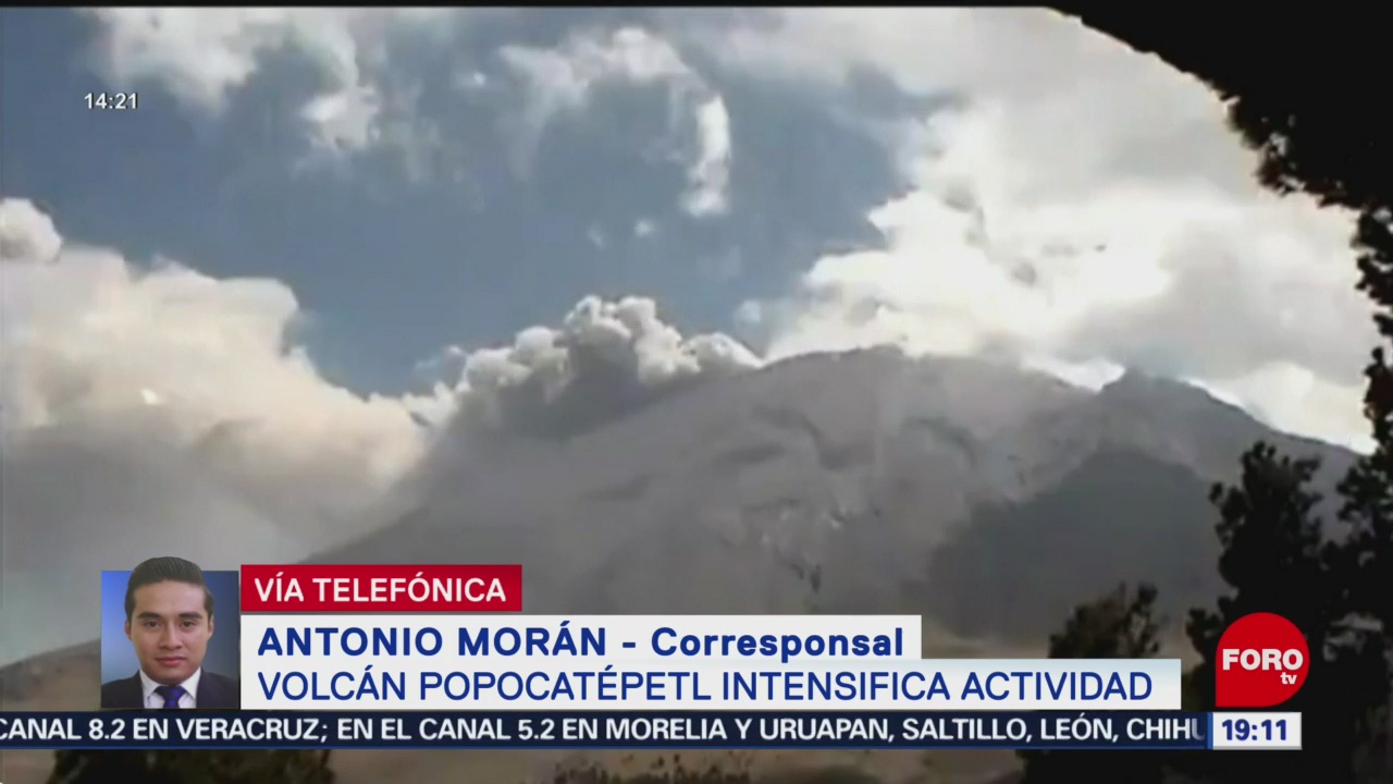 Foto: Volcán Popocatépetl Registra Exhalación 19 de Marzo 2019