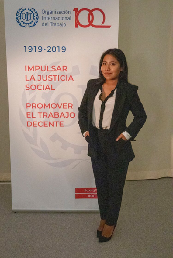 Yalitza Aparicio oradora en el centenario de la OIT, Twitter, @OITnoticias, 7 de marzo de 2019
