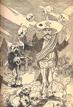 Caricatura en respuesta a Madero, que procuró acercarse a Zapata mediante pláticas para apaciguar la violencia en Morelos después de que estas conferencias resultaron infructuosas. 1911. (CC/Wikimedia)