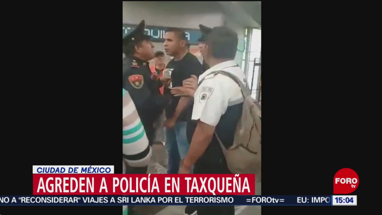 FOTO: Agreden a policía en la estación Taxqueña del Metro en CDMX, 27 ABRIL 2019