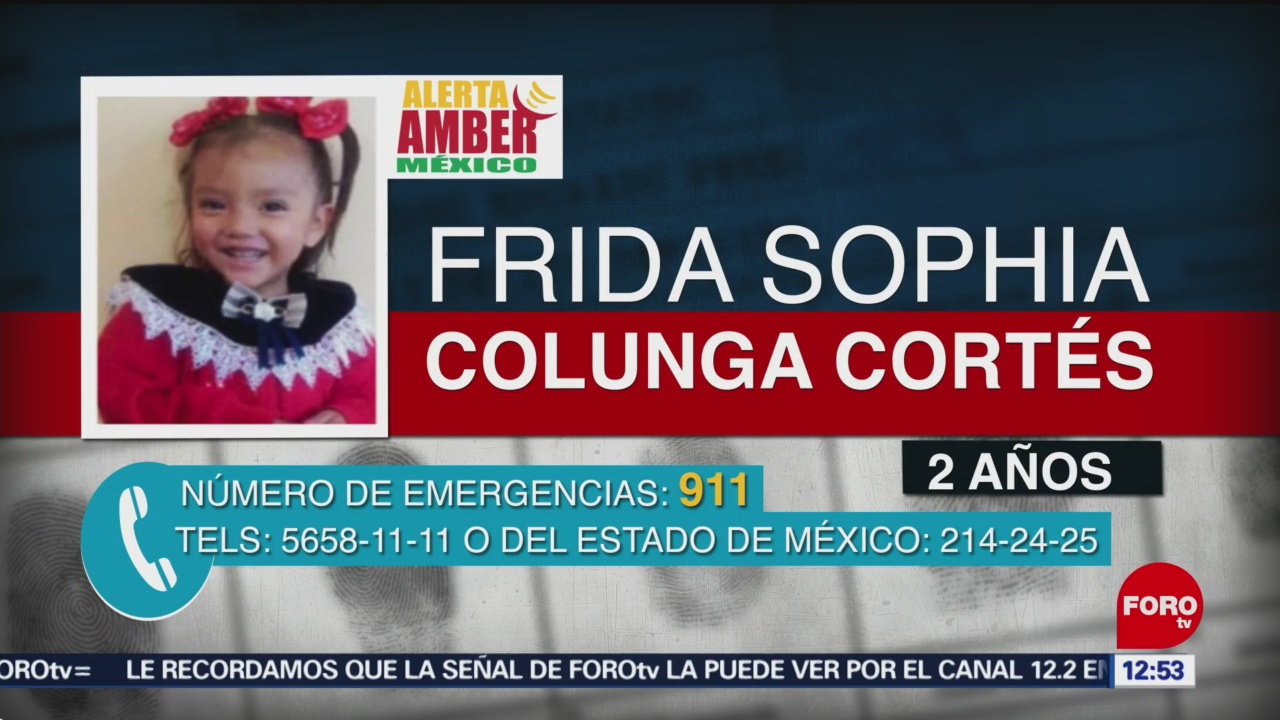 Alerta Amber por Frida Sophia Colunga Cortés, de 2 años