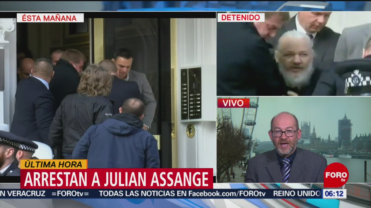 Arrestan a Julian Assange en la embajada de Ecuador en Londres