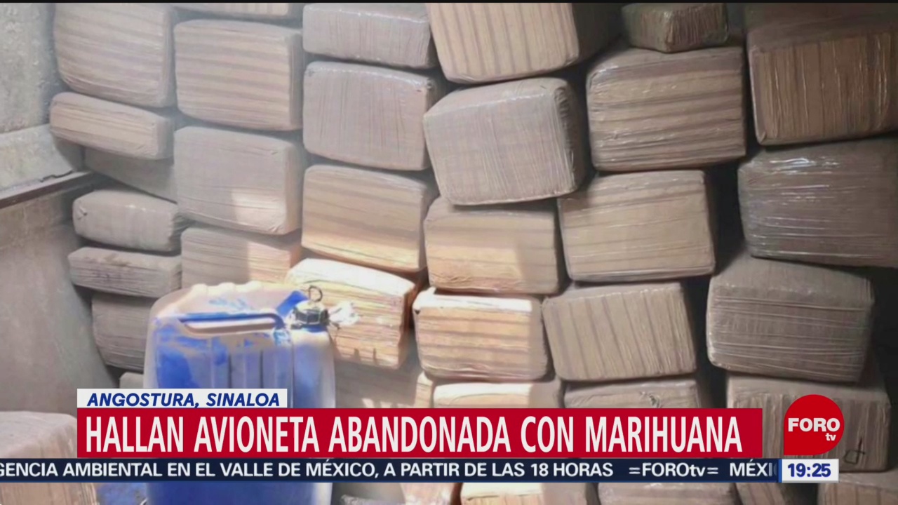 FOTO: Aseguran avioneta con casi media tonelada de marihuana en Sinaloa, 18 ABRIL 2019