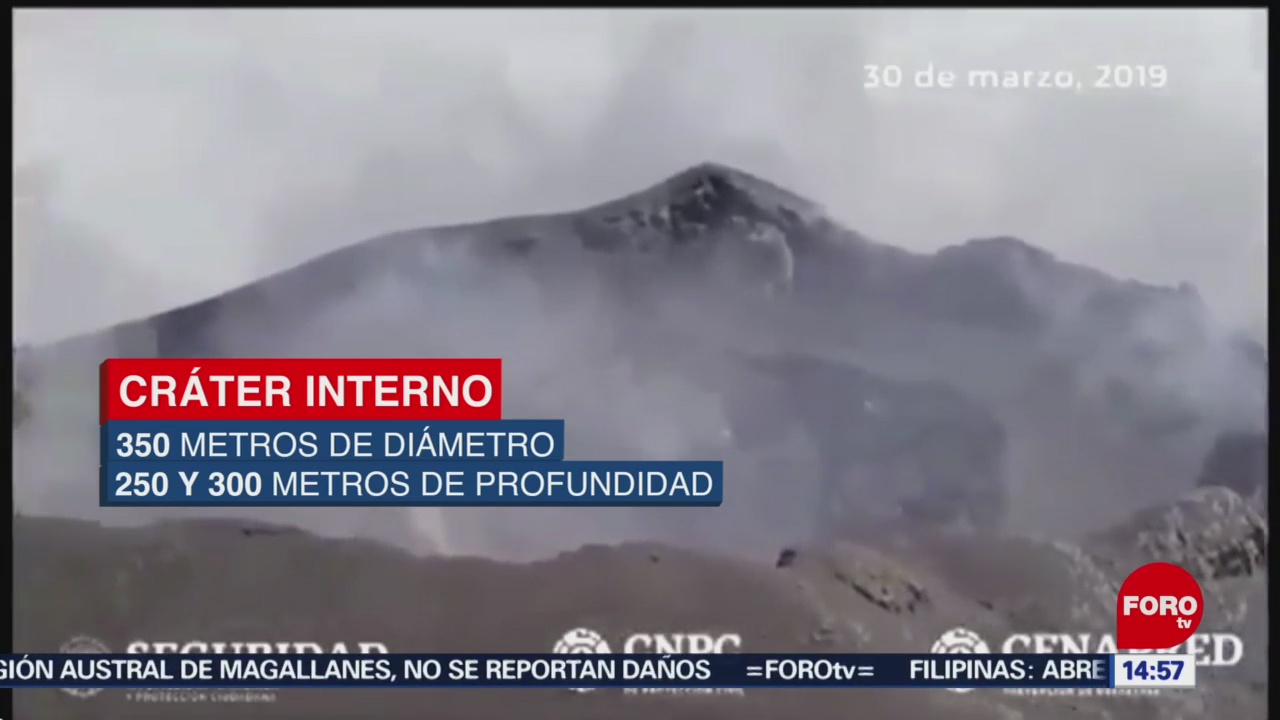 Foto: Aumenta cráter interno del Popocatépetl