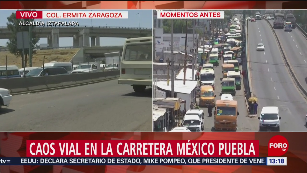 Foto: Caos vial en carretera México-Puebla