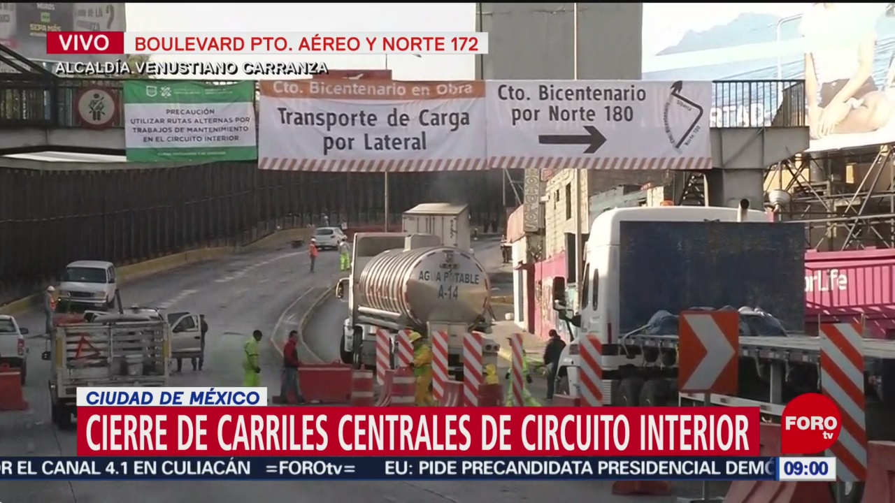 FOTO: Cierre de carriles centrales de Circuito Interior por obras, 19 ABRIL 2019