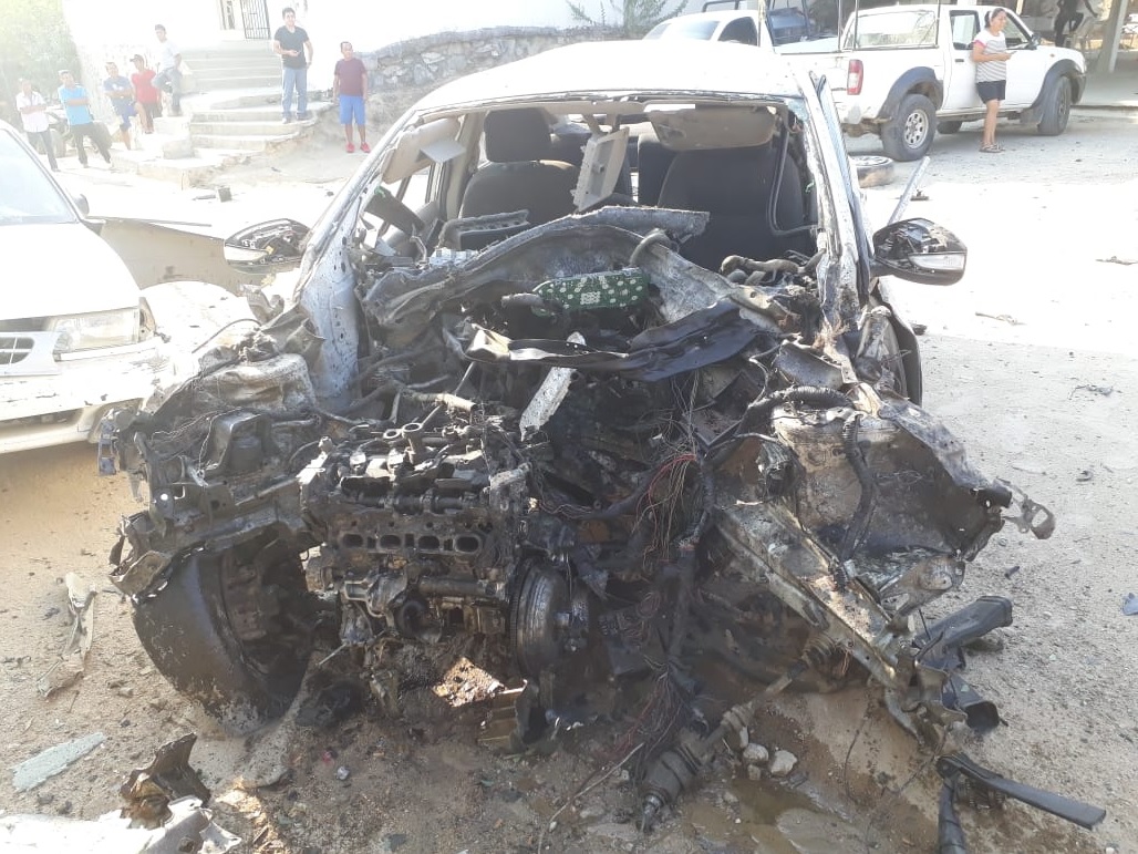 Foto: Estalla coche bomba en Guerrero, 3 de abril 2019. Twitter @VoTvmx
