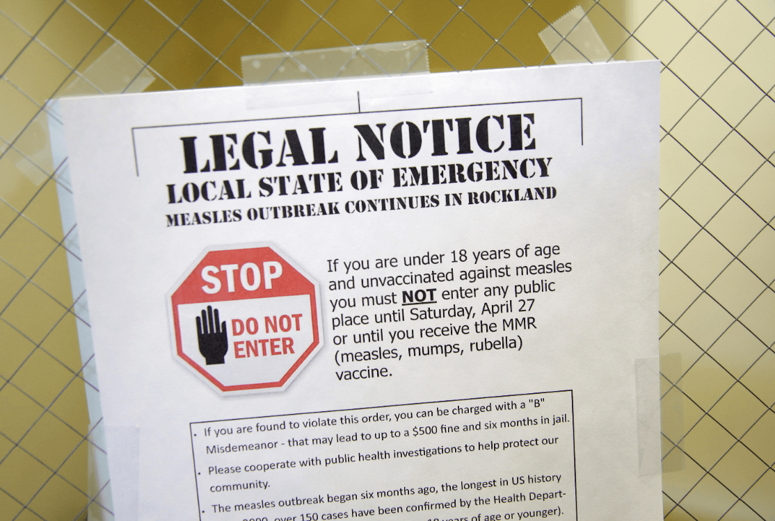 Foto: Declaran estado de emergencia por sarampión en Rockland, NY, 27 de marzo de 2019, Estados Unidos