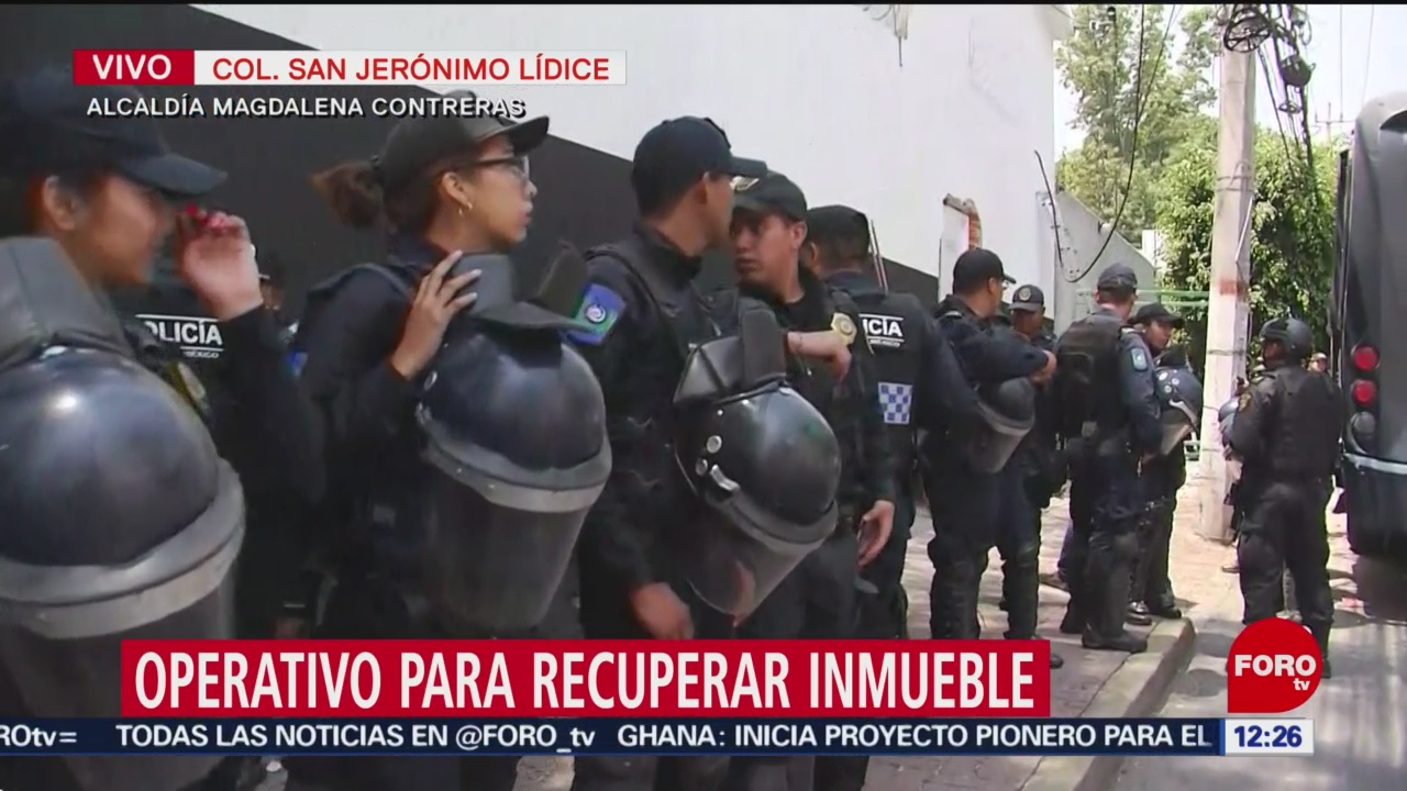 Despliegan a policías CDMX para desalojo en San Jerónimo