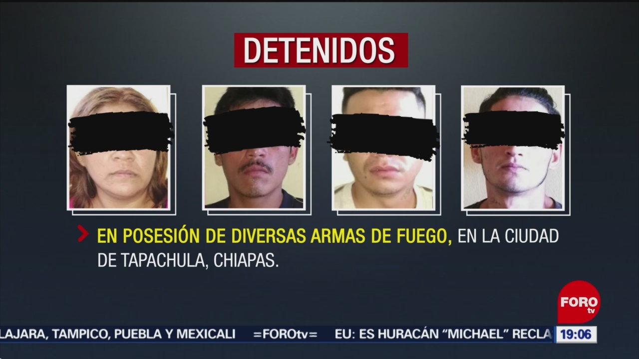 FOTO:Detienen a cuatro presuntos integrantes de la pandilla ‘Barrio 18’ en Chiapas, 20 ABRIL 2019