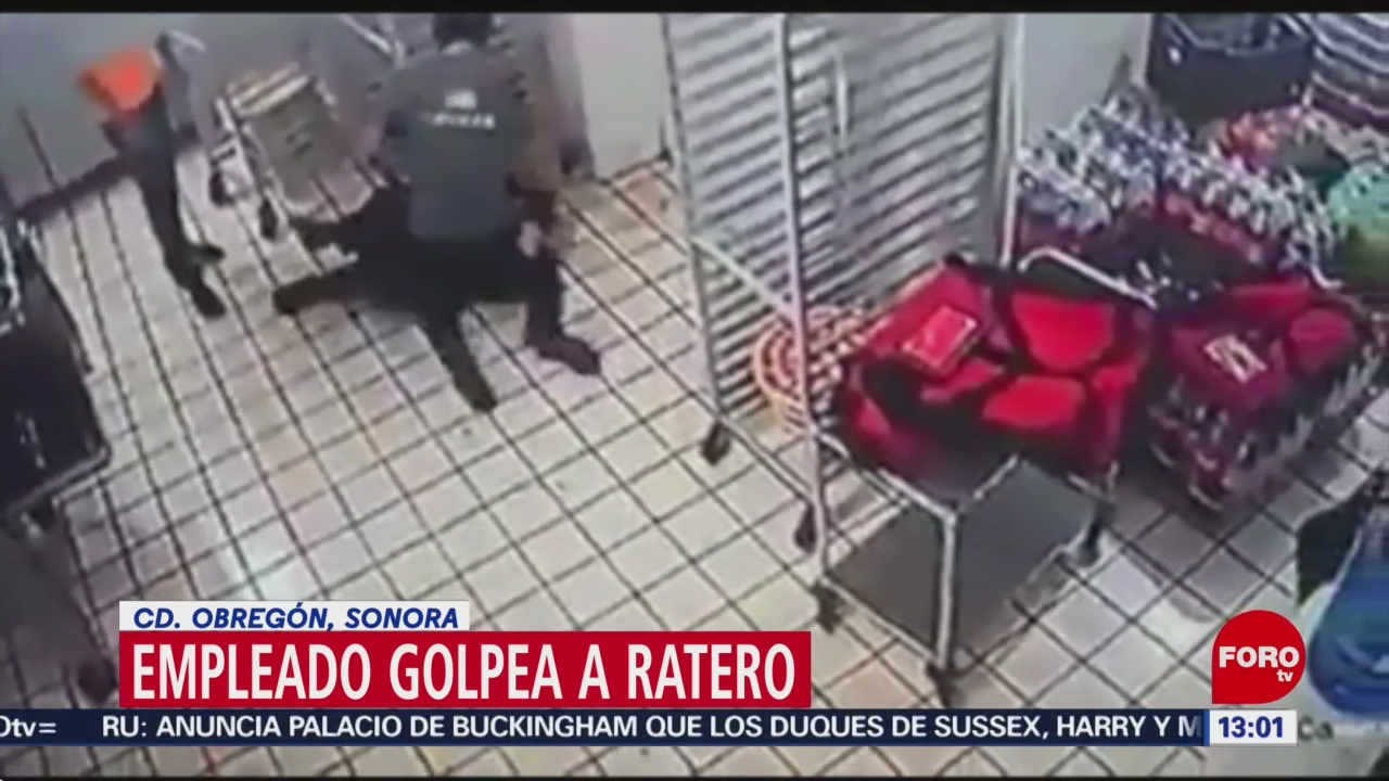 Foto: Empleado de pizzería tunde a golpes a ladrón en Ciudad Obregón