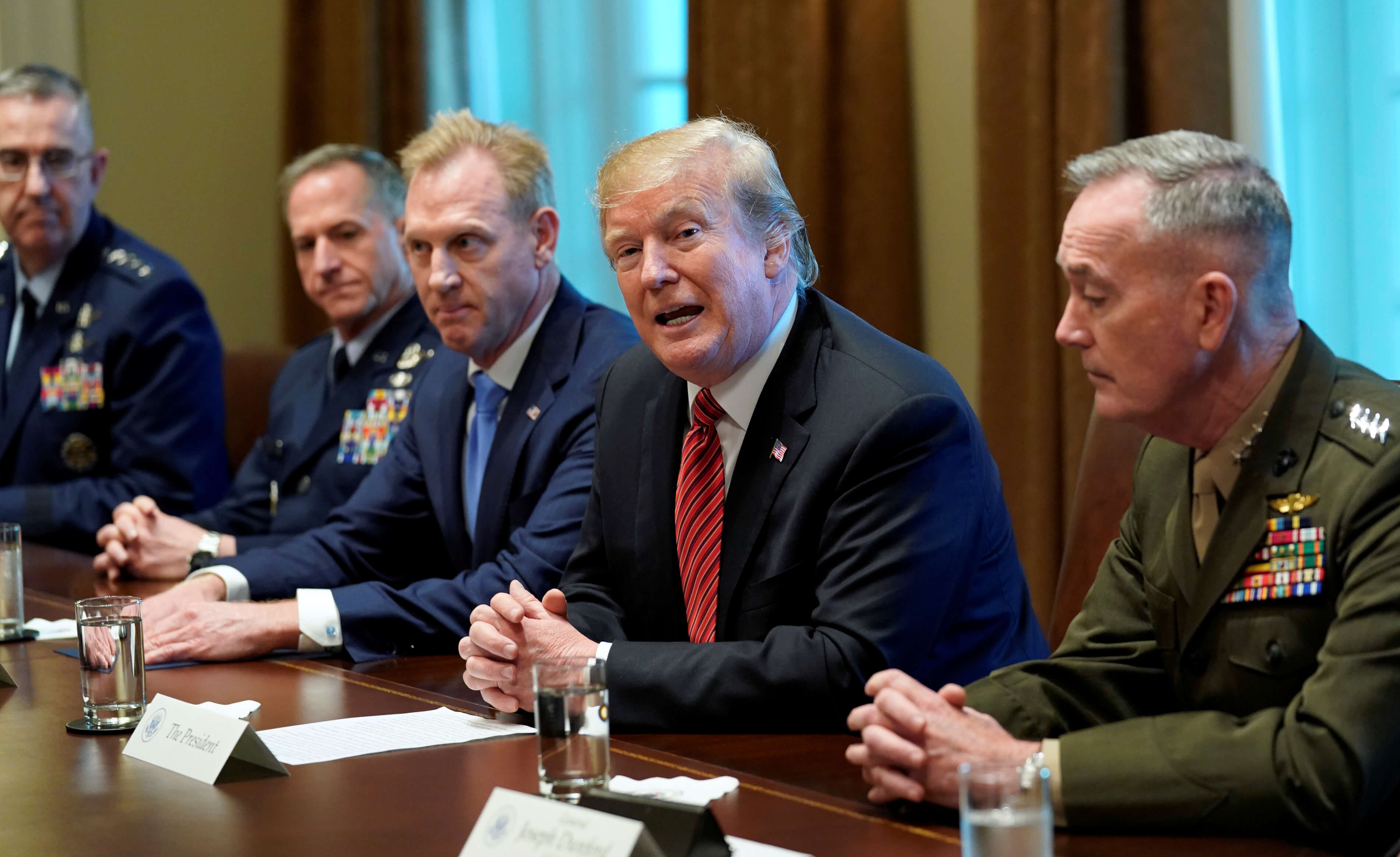 Foto: El presidente de Estados Unidos, Donald Trump, se reúne con funcionarios de seguridad en la Casa Blanca. El 3 de abril de 2019