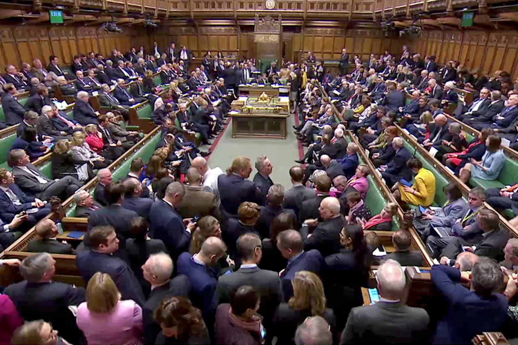 Foto: Diputados británicos votan sobre el Brexit en el Parlamento de Londres. El 3 de abril de 2019