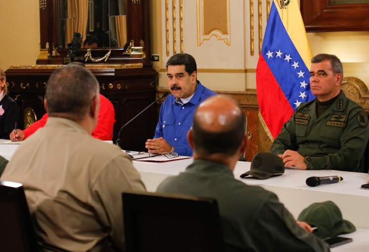 Foto: El presidente de Venezuela, Nicolás Maduro, ofrece un mensaje en cadena nacional. El 30 de abril de 2019