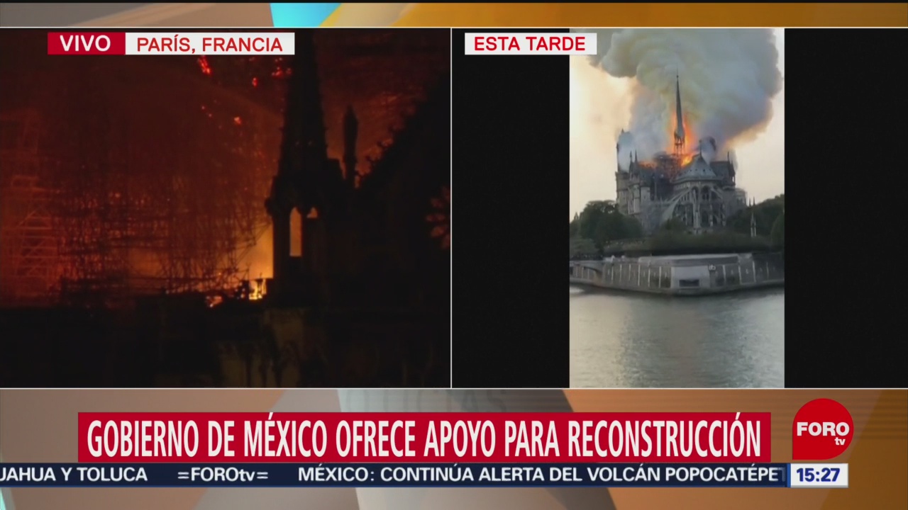 Foto: Gobierno de México ofrece apoyo para reconstrucción de Notre Dame