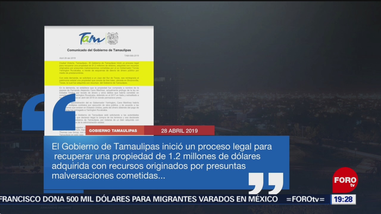 FOTO:Gobierno de Tamaulipas busca recuperar propiedad, 28 ABRIL 2019