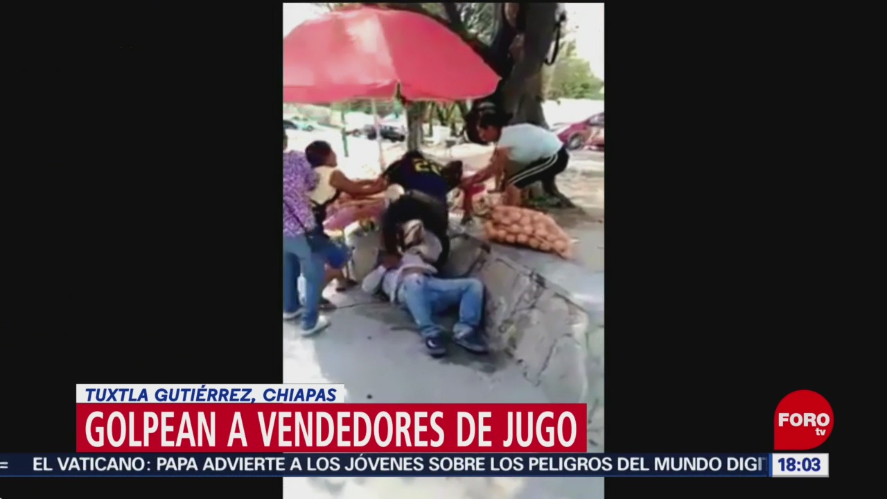 Foto: Golpean a vendedores de jugo en Chiapas