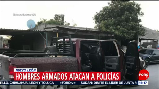 FOTO: Hombres armados atacan a policías en Nuevo León, 14 de abril 2019