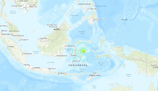 Sismo de magnitud 7 sacude isla de Sulawesi, Indonesia