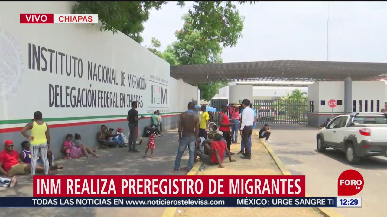Instituto Nacional de Migración hace registro previo de migrantes en Chiapas