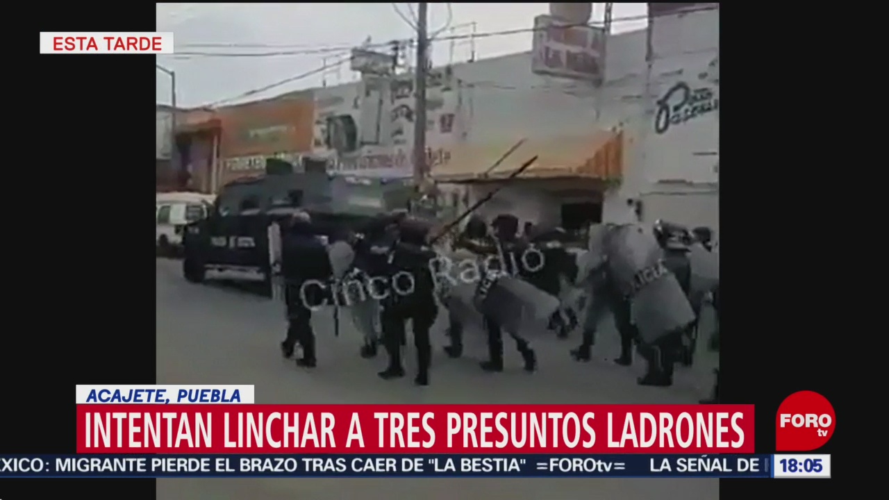 FOTO: Intentan linchar a tres presuntos ladrones en Acajete, Puebla, 28 ABRIL 2019