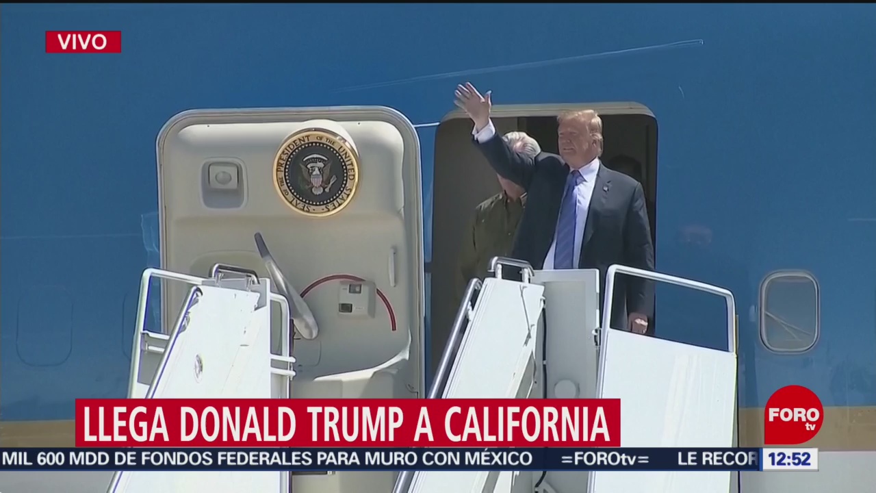 Llega Trump a California, visitará frontera con México