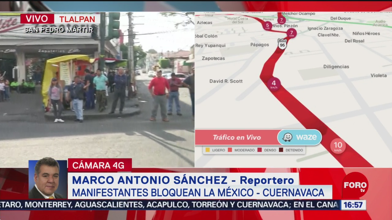 Foto: Manifestantes bloquean la México-Cuernavaca