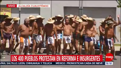 Manifestantes en calzones se manifiestan en Reforma e Insurgentes, CDMX