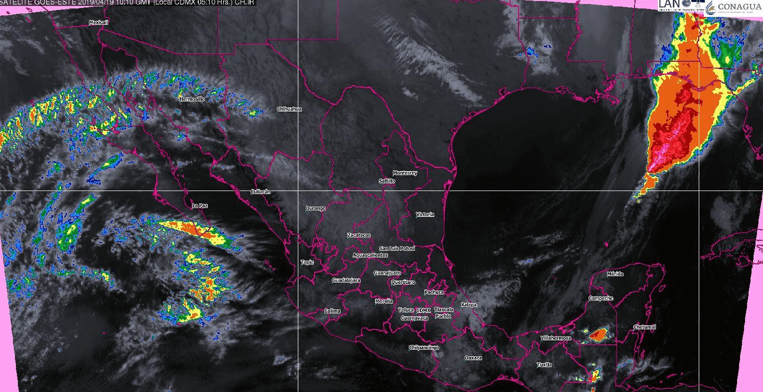 Foto: Mapa satelital de la República Mexicana, 19 de abril de 2019, México