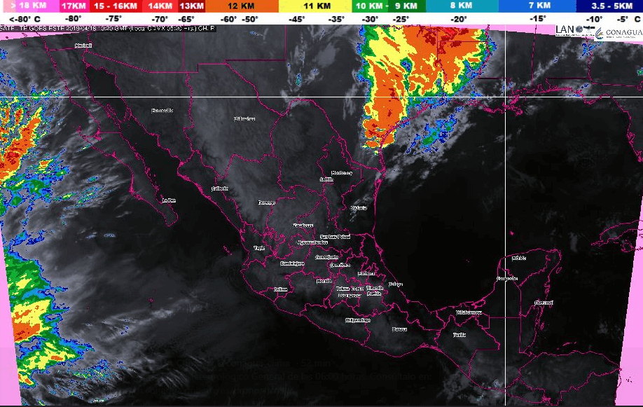 Foto: Mapa satelital de la República Mexicana, 18 de abril de 2019, México 