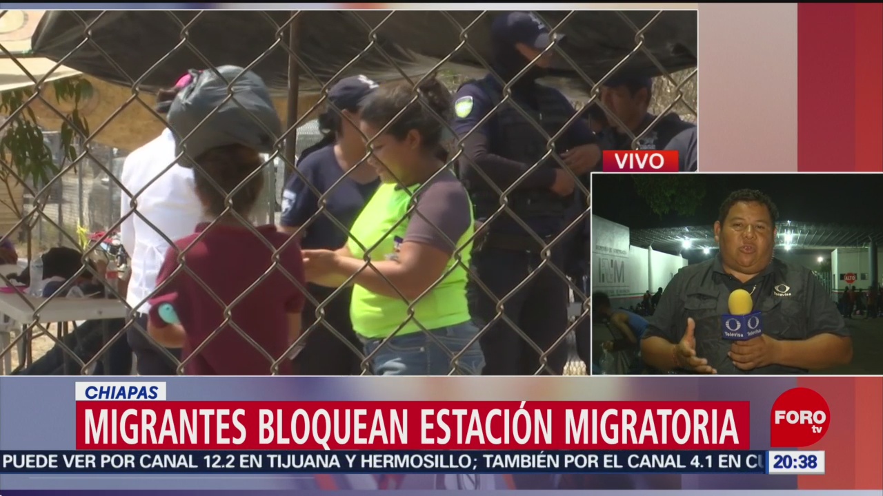 Foto: Migrantes Bloquean Estación Migratoria Chiapas 9 de Abril 2019