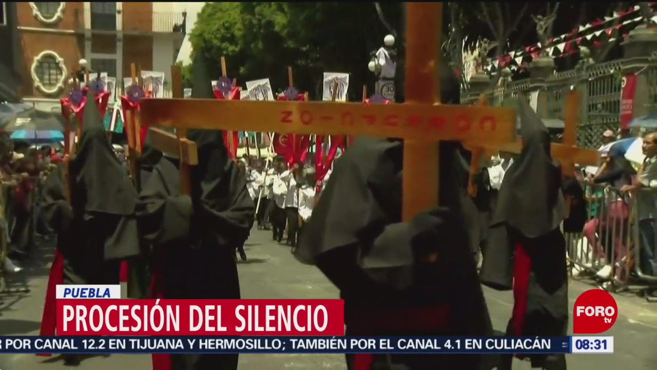 FOTO: Miles de creyentes asisten a la Procesión del Silencio en Puebla, 19 ABRIL 2019