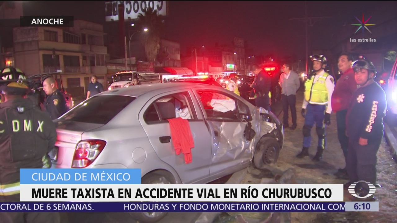 Muere taxista en accidente vial sobre Río Churubusco, CDMX