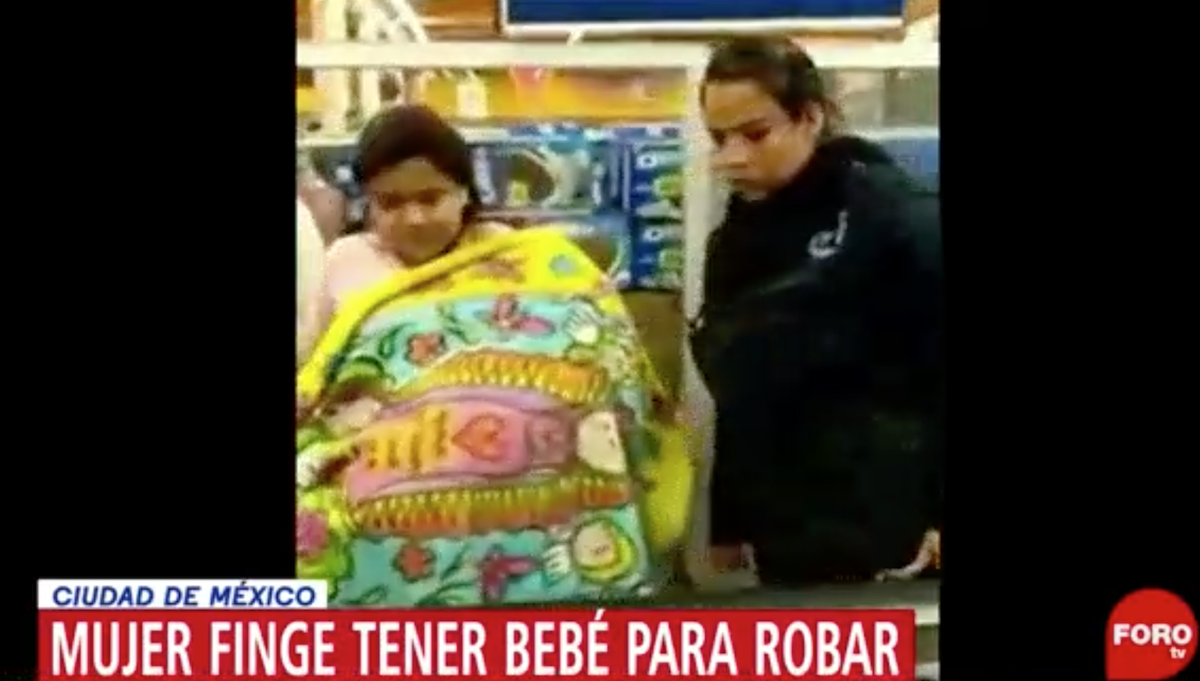Foto Mujer Finge Bebé Robar Supermercado 20 Abril 2019