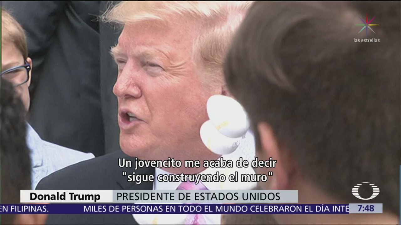 Niño pregunta a Trump sobre muro durante fiesta de Pascua