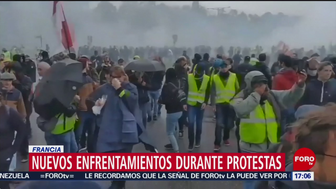 FOTO:Nuevos enfrentamientos durante protestas en Francia, 27 ABRIL 2019