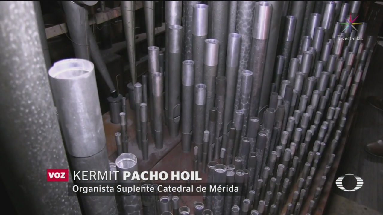 FOTO: Órgano antiguo acompaña misas y ceremonias en catedral de Mérida, 18 ABRIL 2019