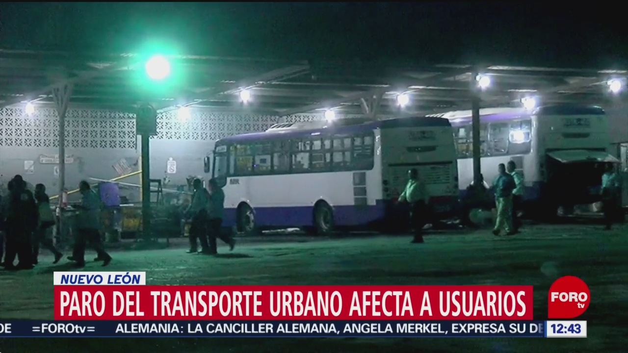 Paro de transporte público afecta varios municipios de Nuevo León