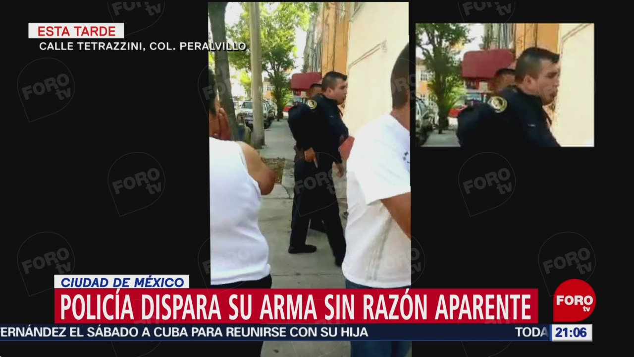 FOTO: Policía dispara su arma sin razón aparente en la colonia Peralvillo, CDMX, 20 ABRIL 2019