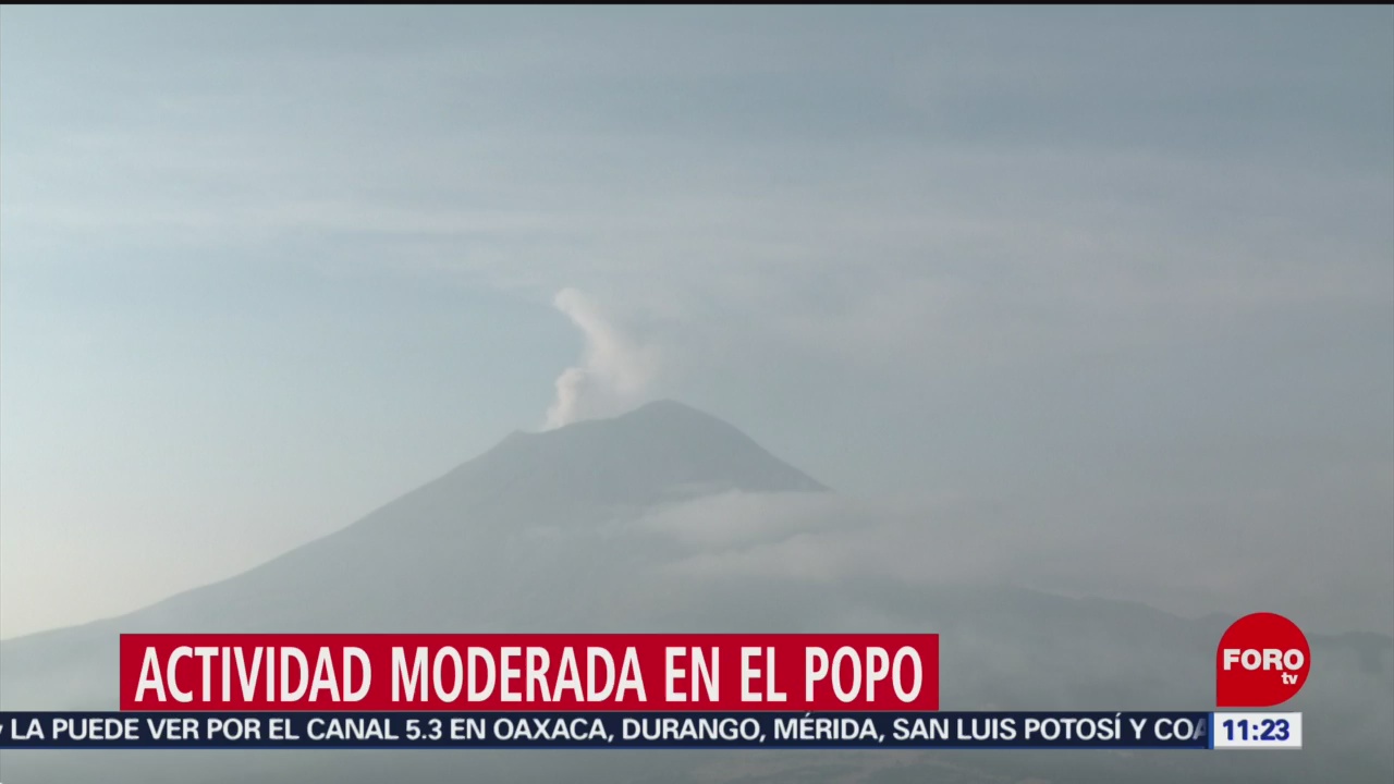 FOTO: Popocatépetl amanece con actividad moderada y continua, 6 de abril 2019